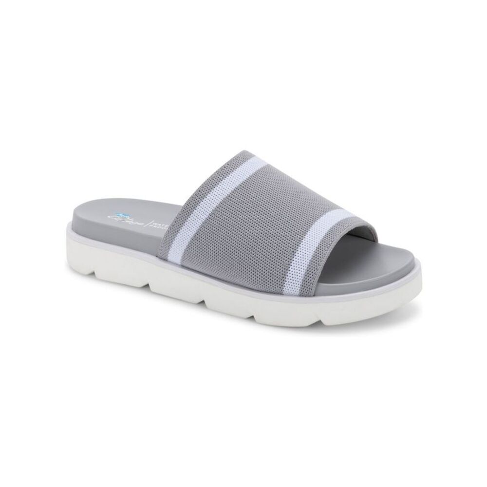 AQUA COLLEGE Womens Gray Waterproof Katalina Round Toe Slide Sandals Shoes 9.5 M